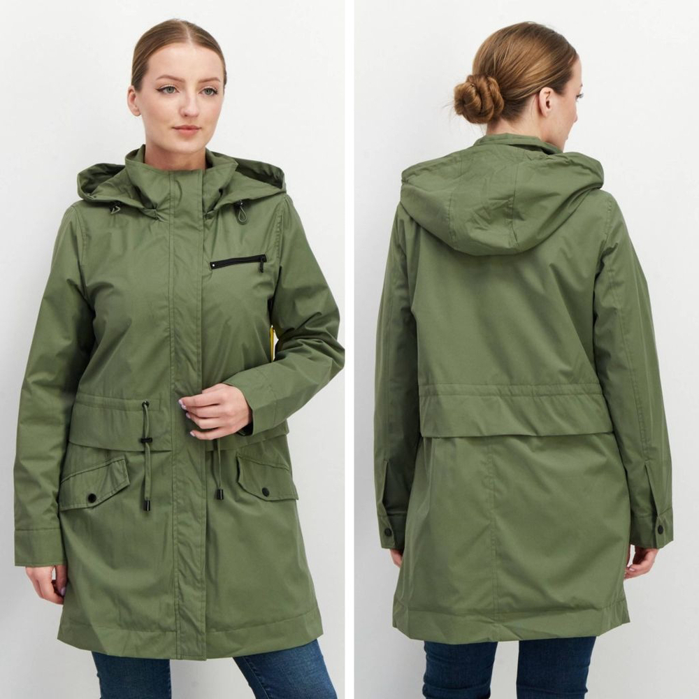 Vince Camuto Water Resistant Hooded Jacket green black windbreaker womens medium - Picture 2 of 8